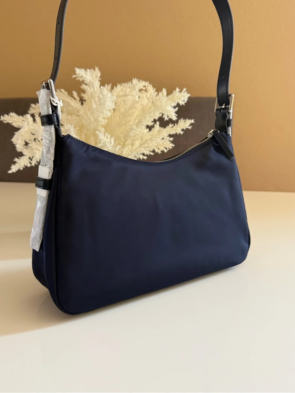 NWT TORY BURCH NYLON SMALL ZIP TOP SHOULDER BAG NAVY BLUE